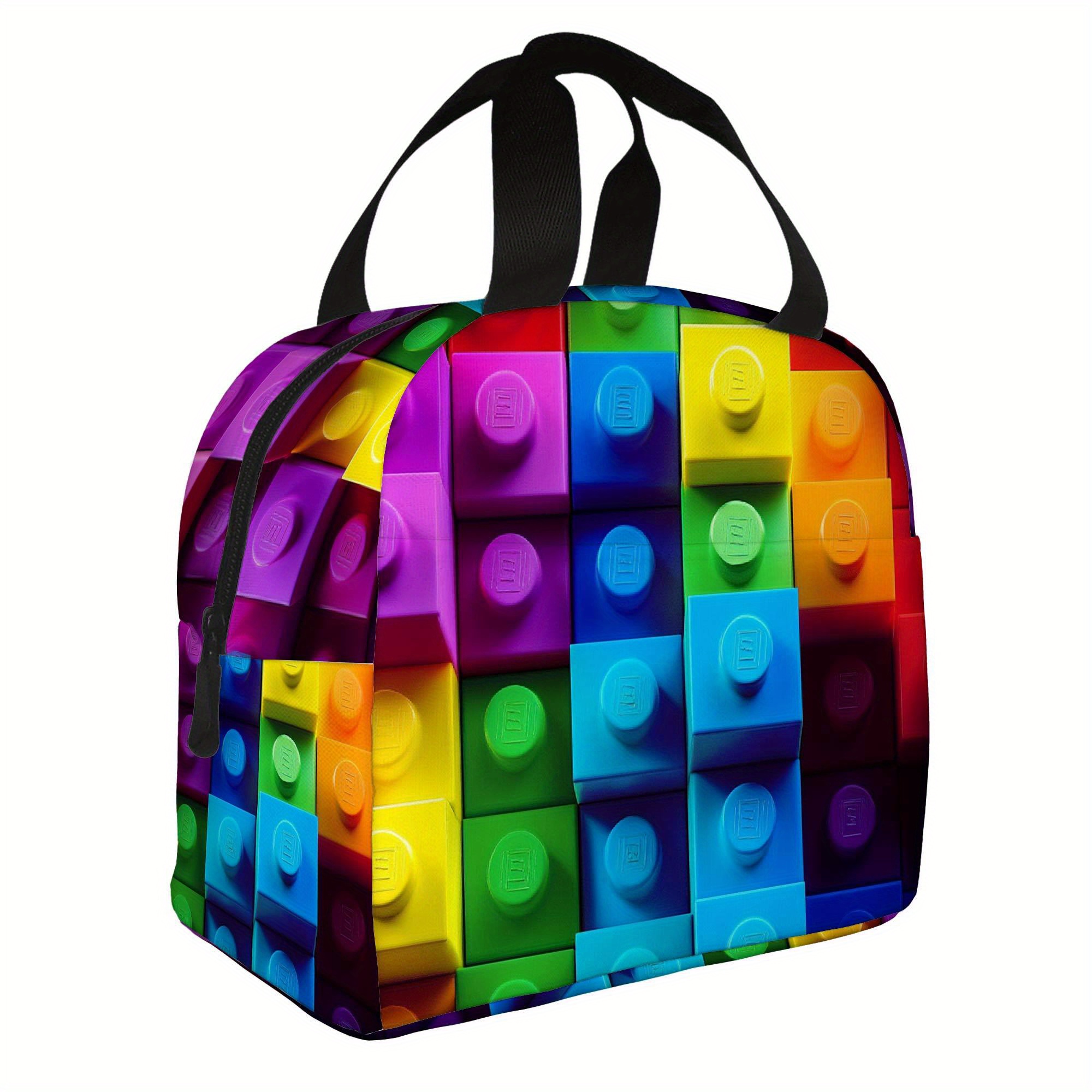 Food Storage Building - 1pc Colorful Building Blocks Pattern Printed