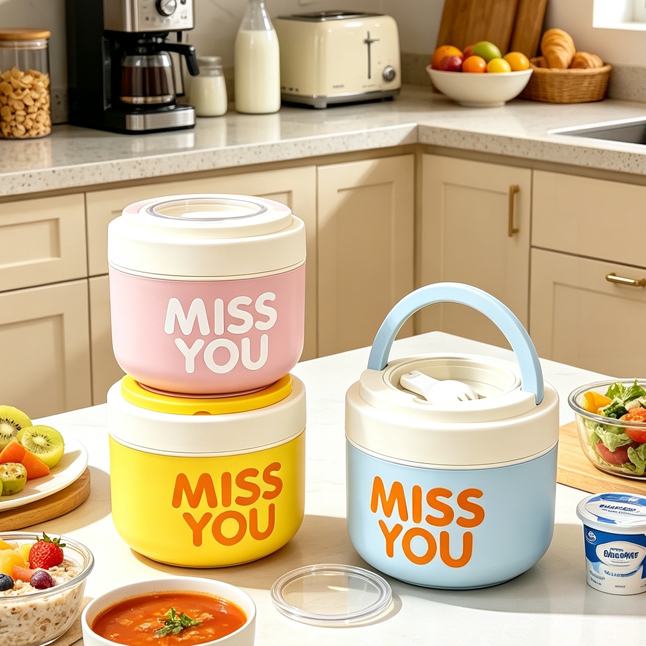 Food Storage Box Large - 304 Stainless Steel Insulated Breakfast Cup,