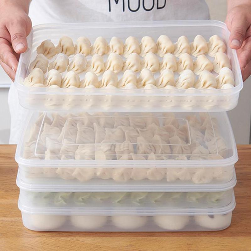 Food Storage Organiser - Transparent Kitchen Storage Box Refrigerator Organizer