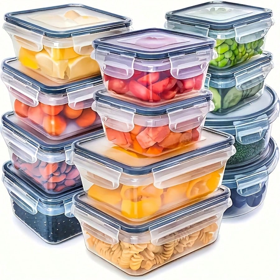 Storage Food Prep - 24‑Piece Meal Prep Food Containers Set,