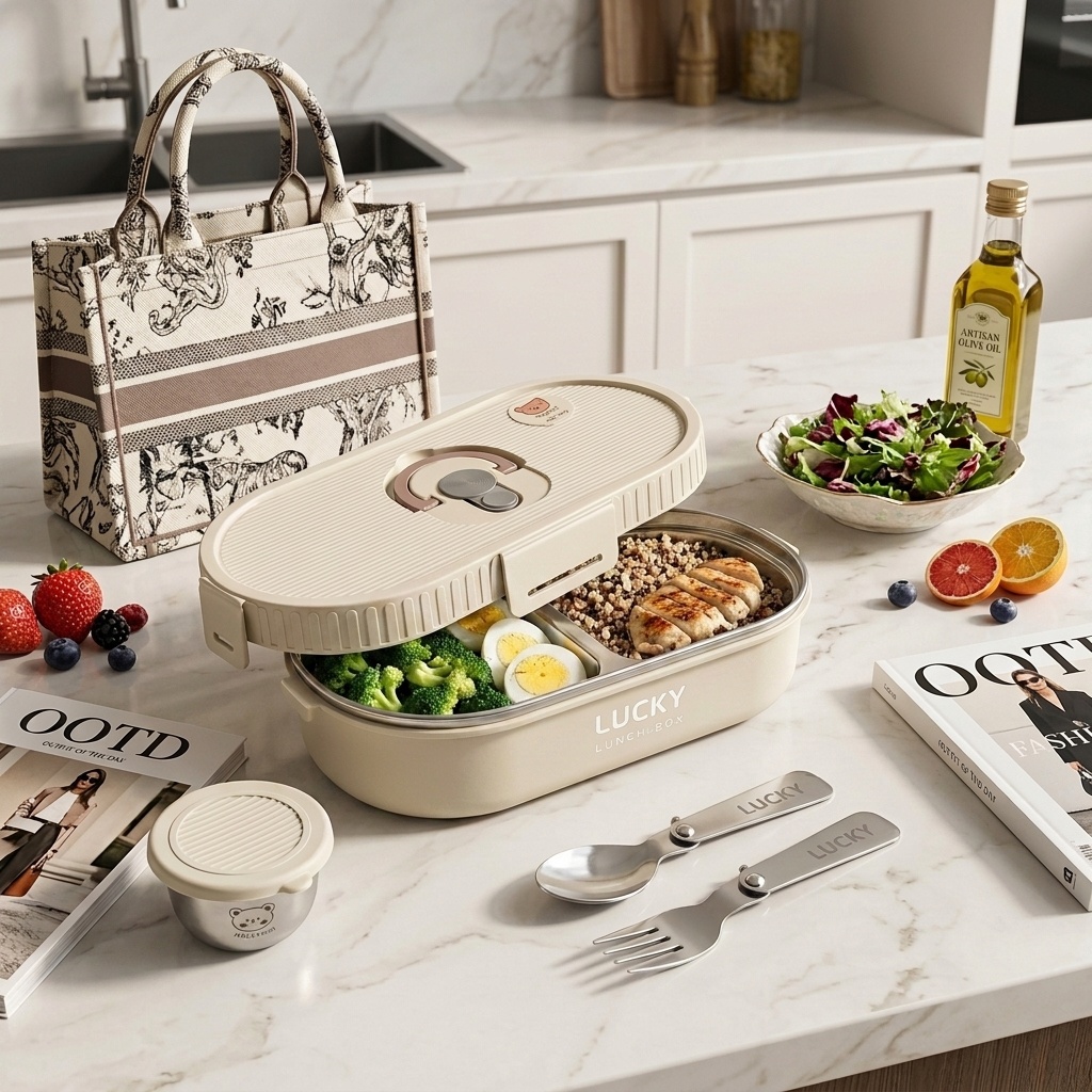 Storage Food Prep - Microwavable 304 Stainless Steel Bento Lunch
