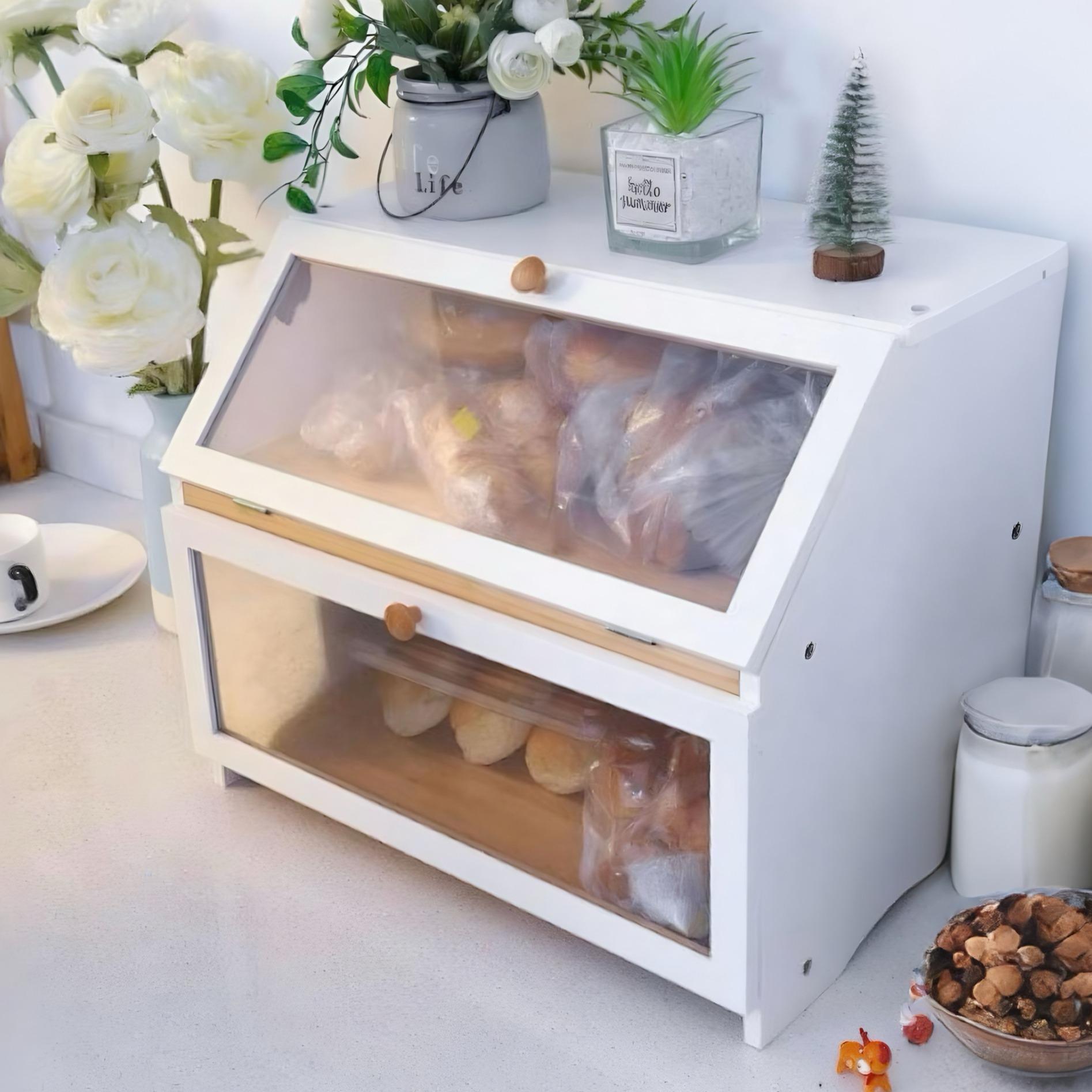 HOMEKOKO Double Layer Bread Bo - Food Storage Box Large recension och pris