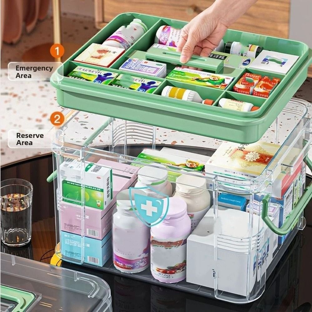 Portable Double Layers Medicin - Food Storage Emergency recension och pris