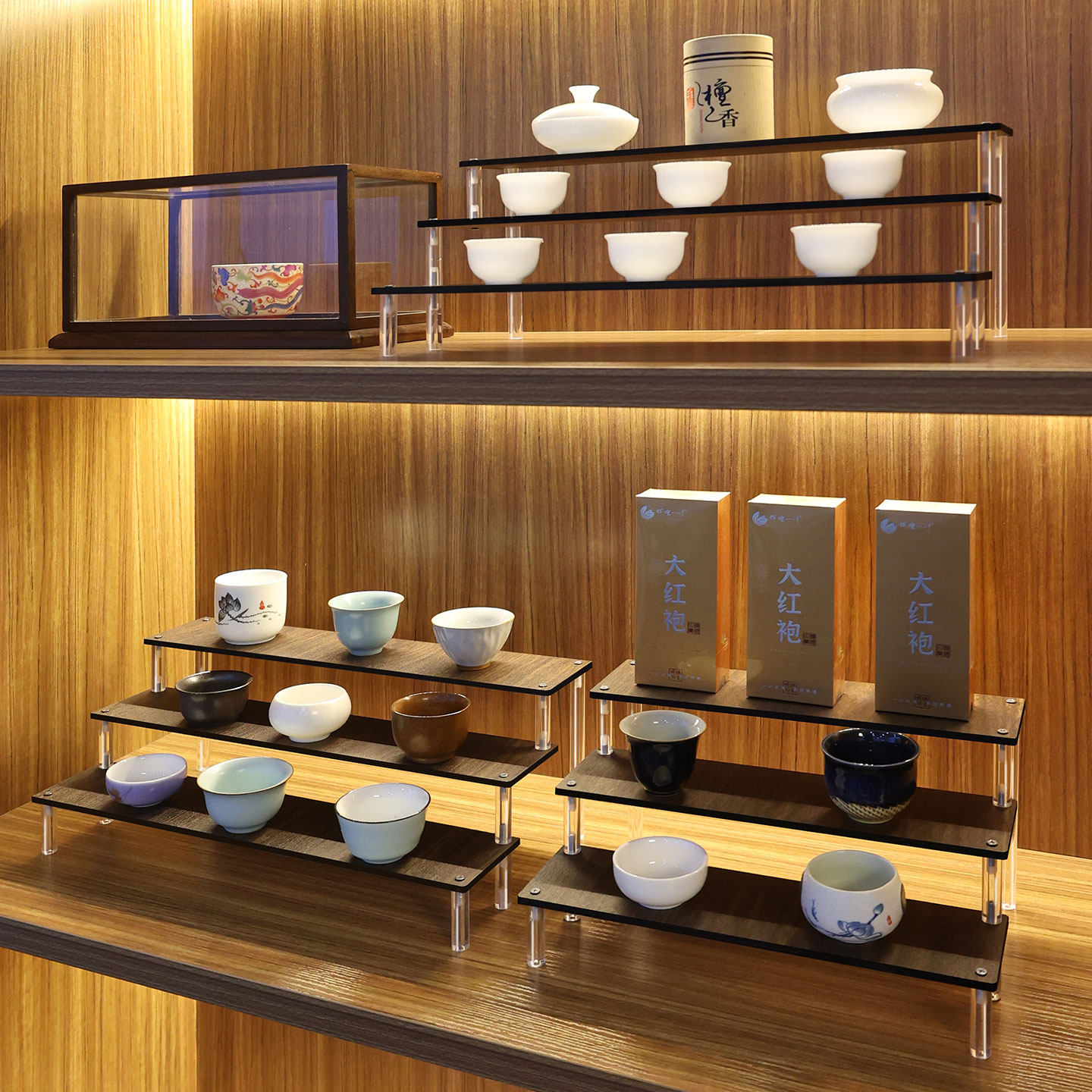 Solid Wood Tiered Display Stan - Food Storage Building recension och pris