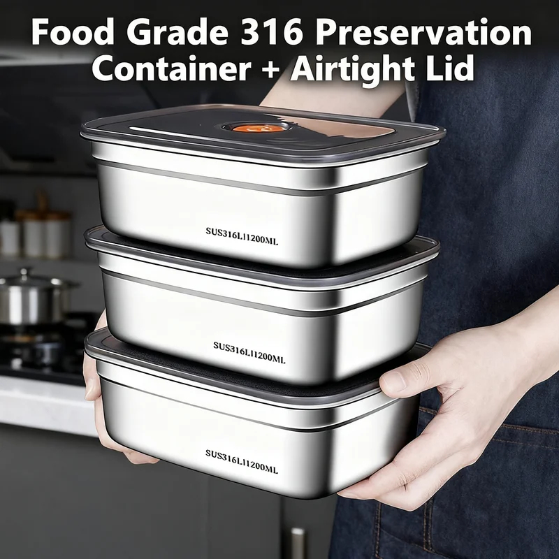 Large Capacity Stainless Steel - Food Storage Box Large recension och pris