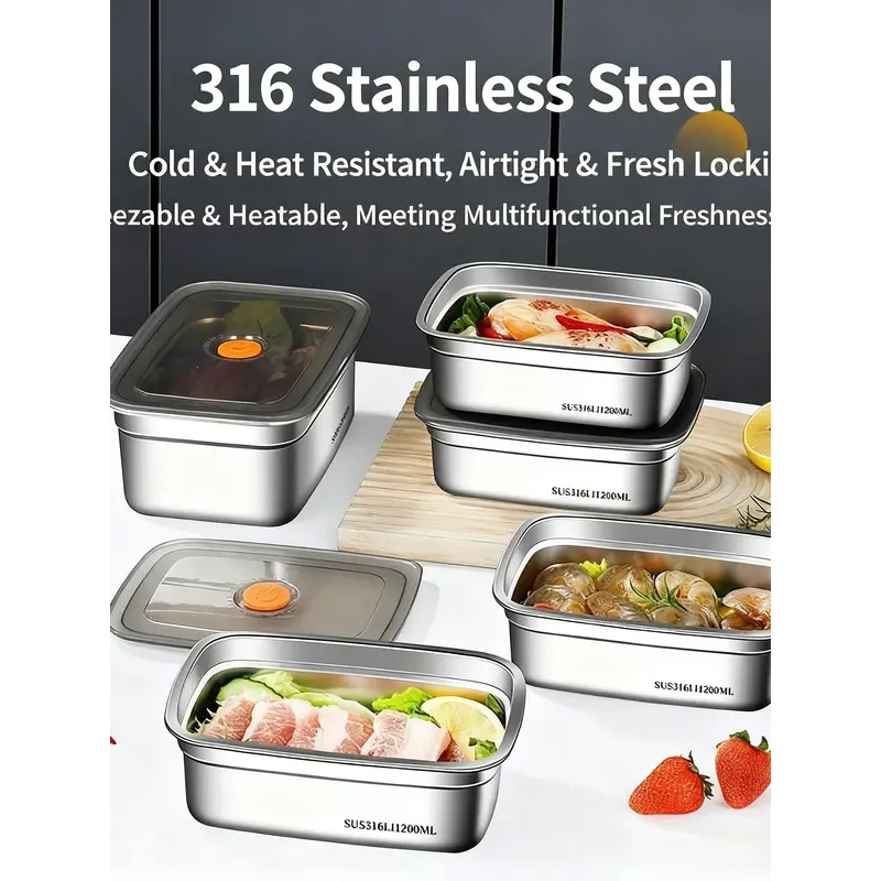 Large Capacity Stainless Steel - Food Storage Box Large recension och pris