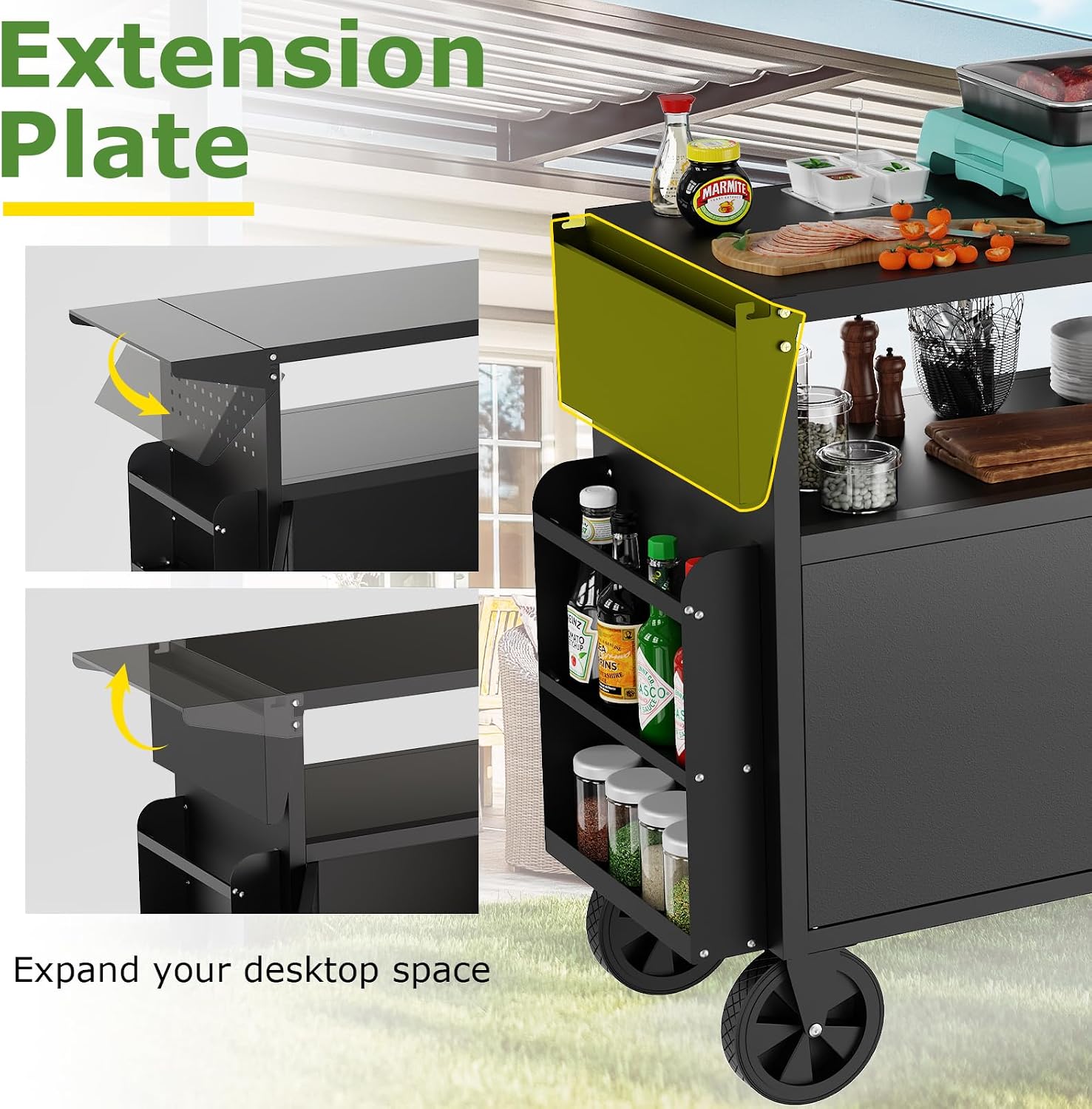 Outdoor Grill Cart Table With  - Storage Food Prep recension och pris