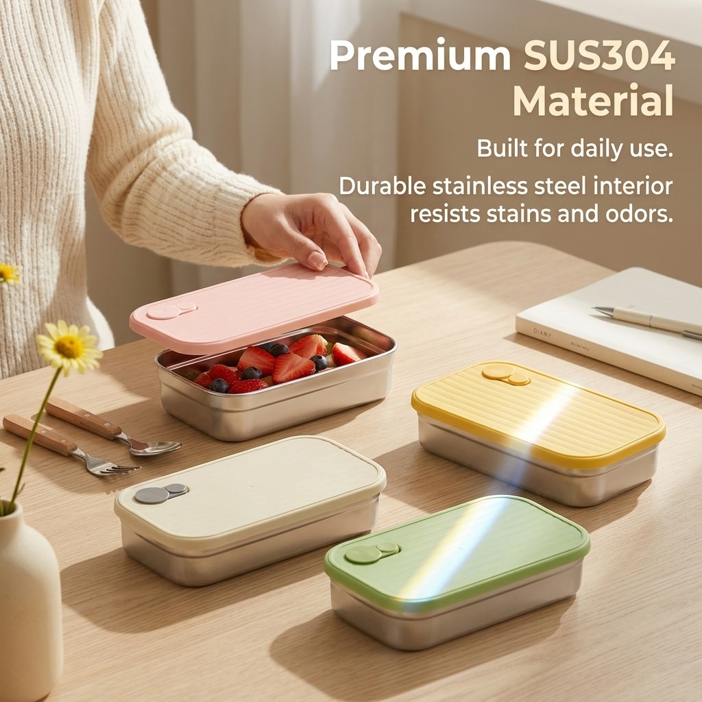 Stainless Steel Bento Box Meta - Storage Food Prep recension och pris