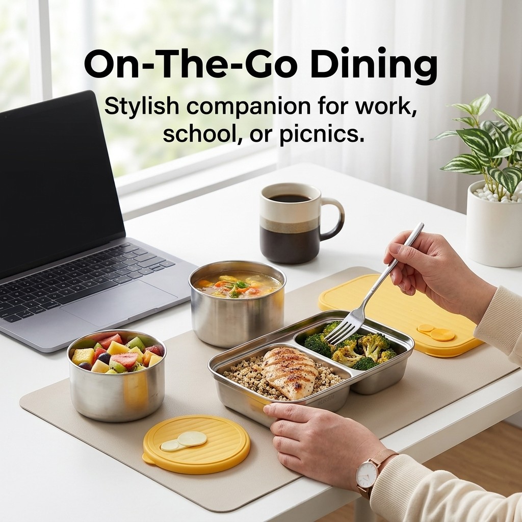 304 Stainless Steel Bento Box  - Storage Food Prep recension och pris