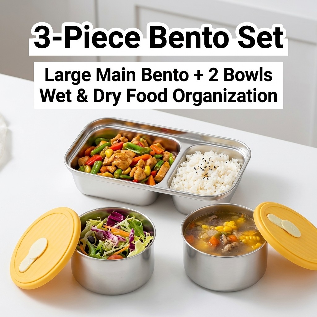 304 Stainless Steel Bento Box  - Storage Food Prep recension och pris