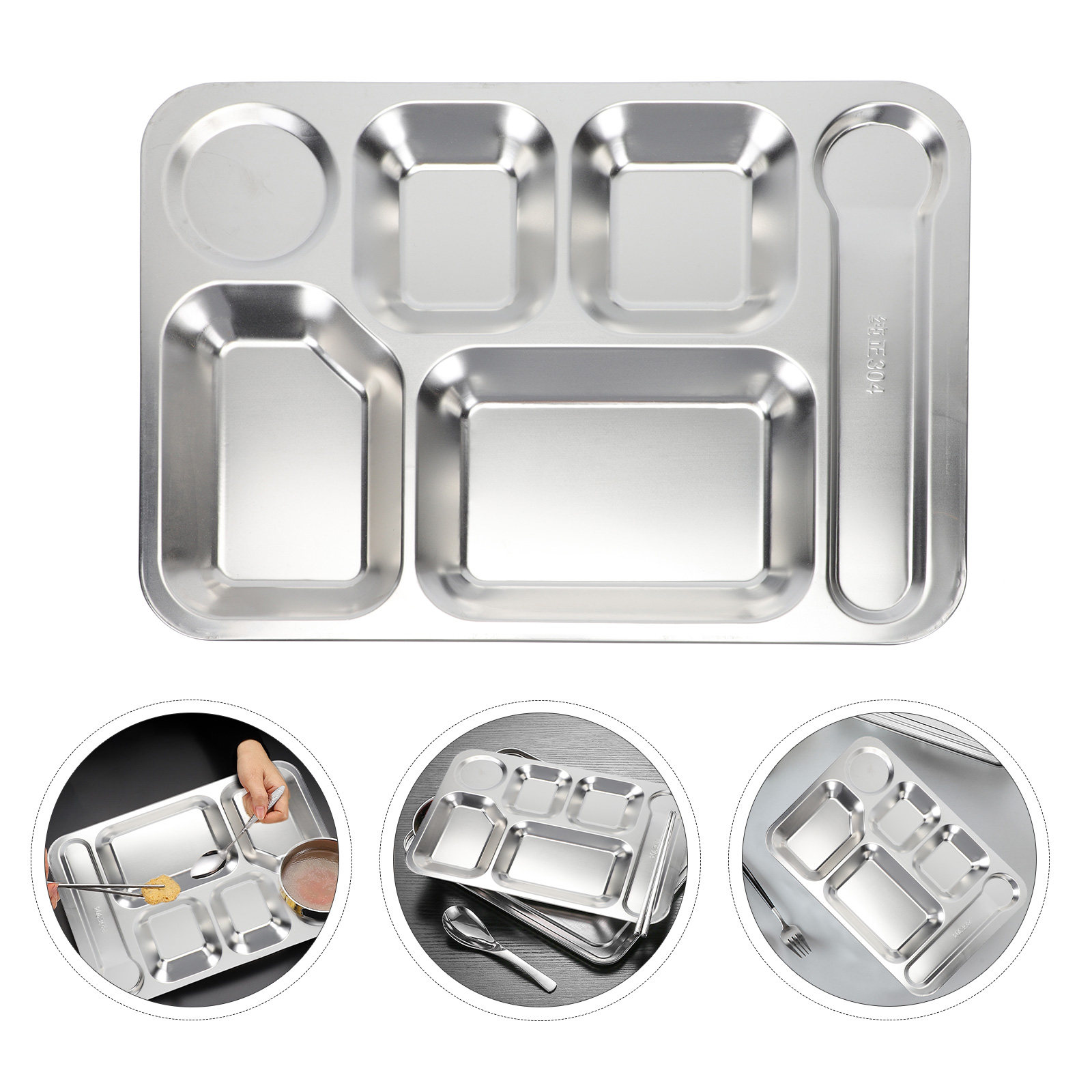 1pc Stainless Steel 6-Compartm - Storage Food Prep recension och pris