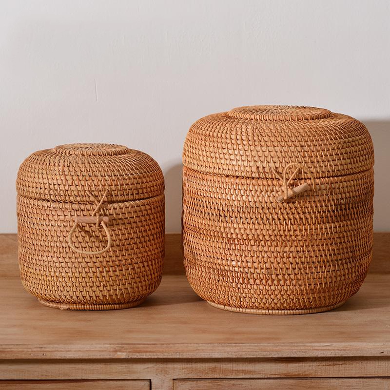 Handwoven Rattan Tea Storage B - Food Storage Organiser recension och pris