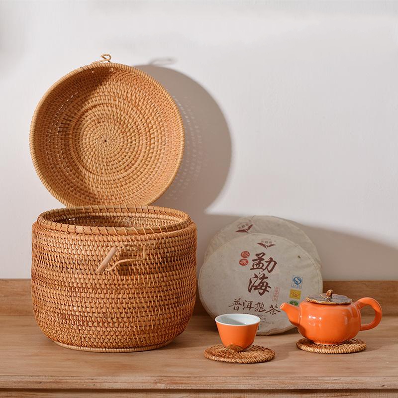 Handwoven Rattan Tea Storage B - Food Storage Organiser recension och pris