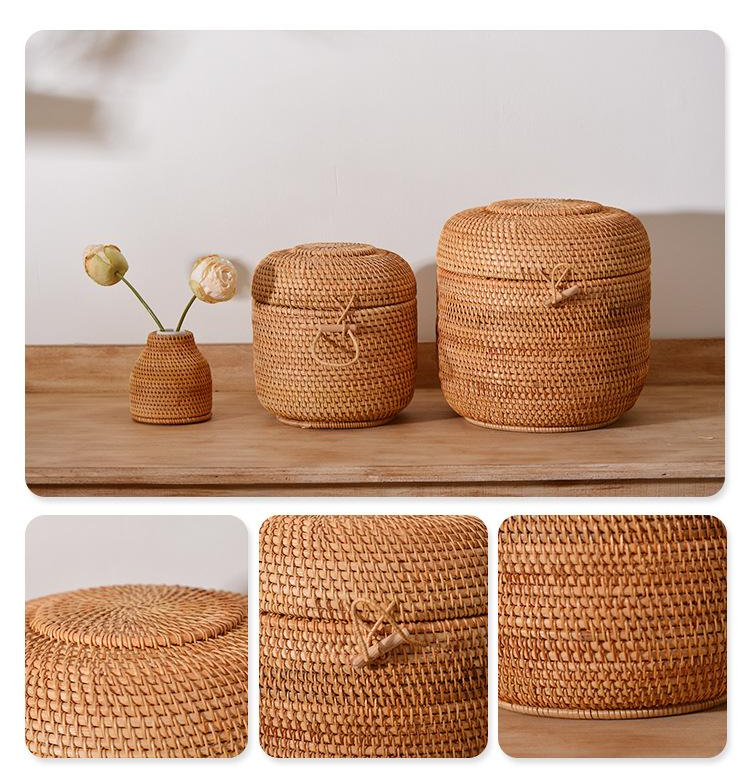 Handwoven Rattan Tea Storage B - Food Storage Organiser recension och pris