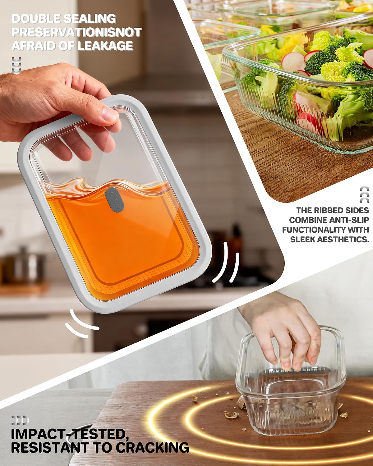 2 Pack Glass Food Storage Cont - Storage Food Prep recension och pris