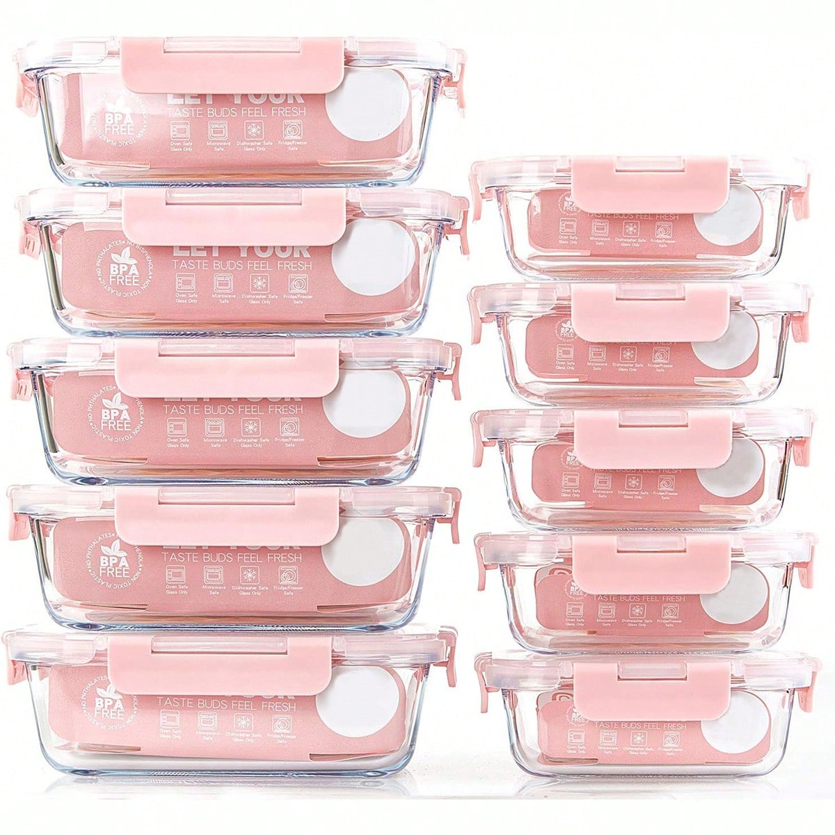 10 Pack Glass Meal Prep Contai - Storage Food Prep recension och pris