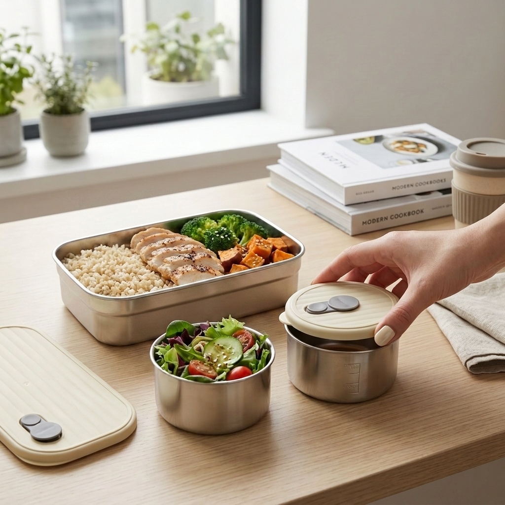 Microwave Safe 304 Stainless S - Storage Food Prep recension och pris
