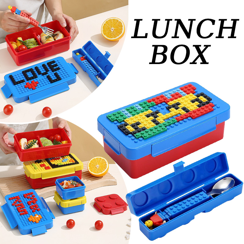Building Block Lunch Box Color - Food Storage Building recension och pris