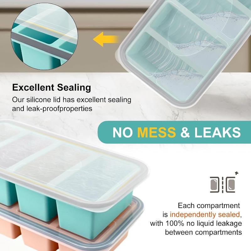 Silicone Freezer Molds with Li - Storage Food Prep recension och pris