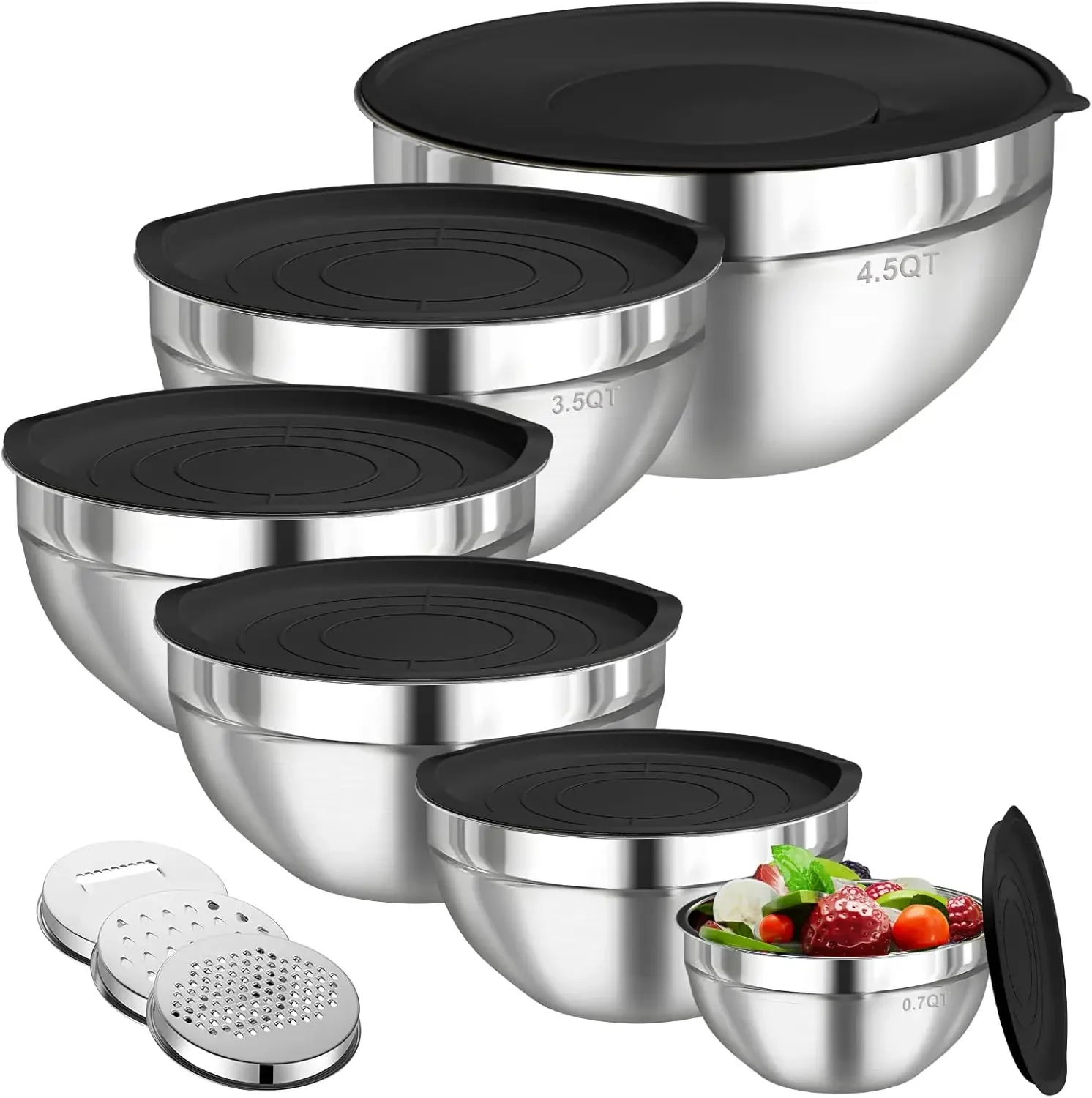 6Pcs Stainless Steel Mixing Bo - Storage Food Prep recension och pris