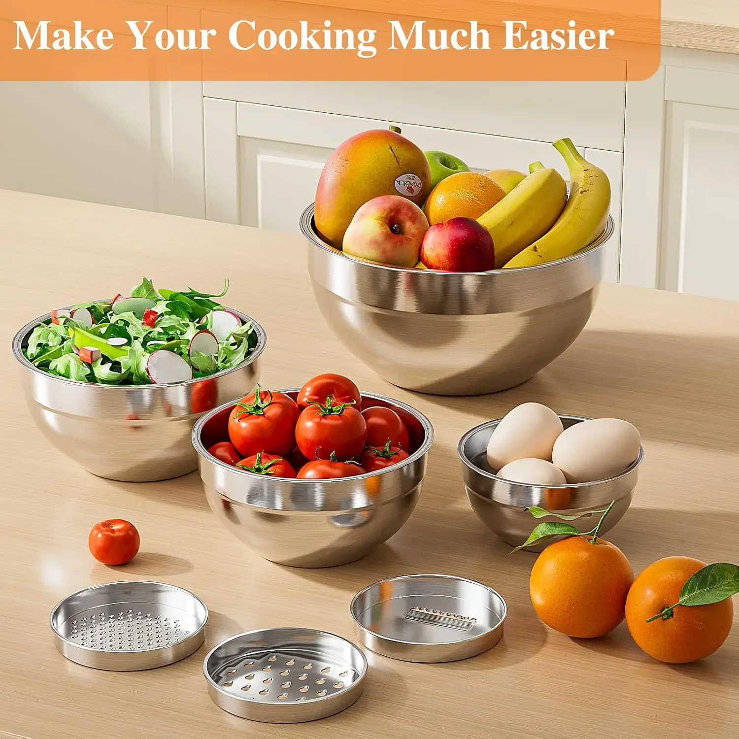 6Pcs Stainless Steel Mixing Bo - Storage Food Prep recension och pris