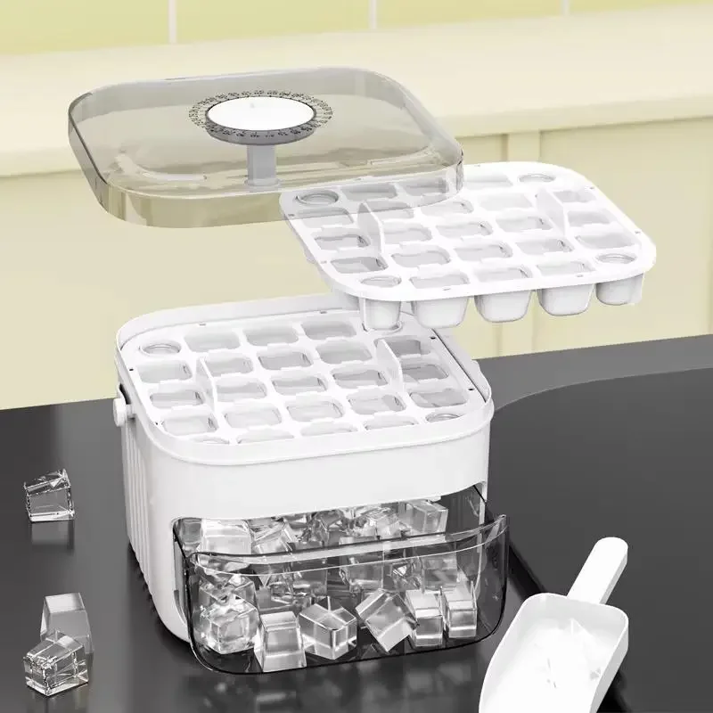 Cube Ice Maker with Easy Press - Food Storage Box Large recension och pris