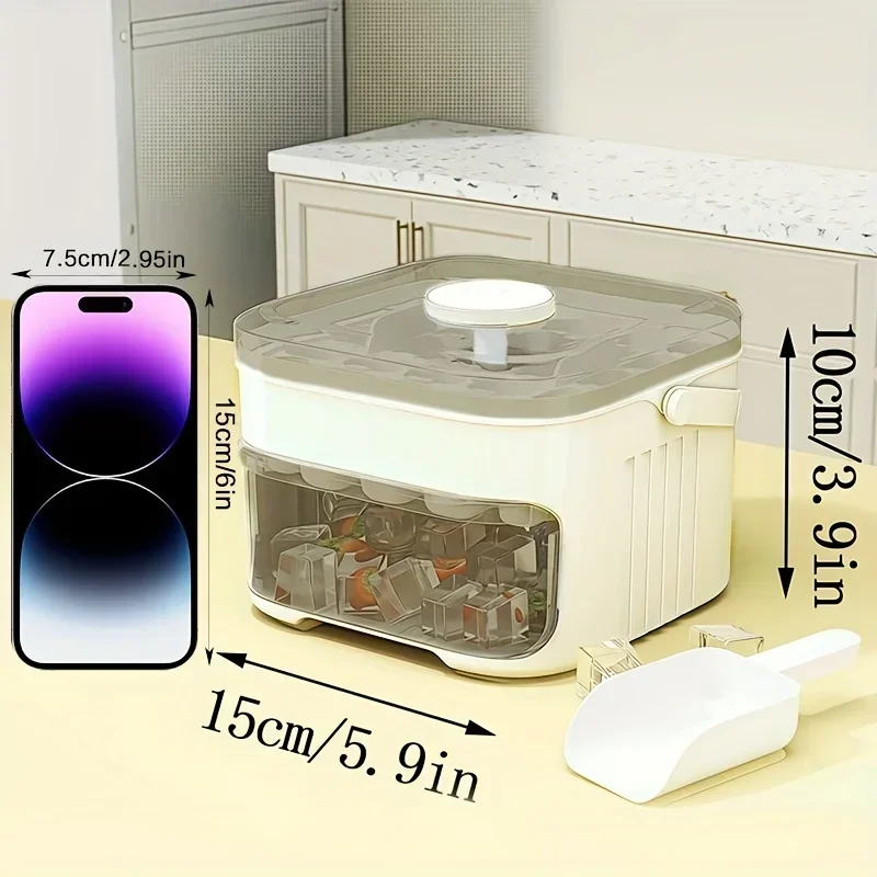 Cube Ice Maker with Easy Press - Food Storage Box Large recension och pris
