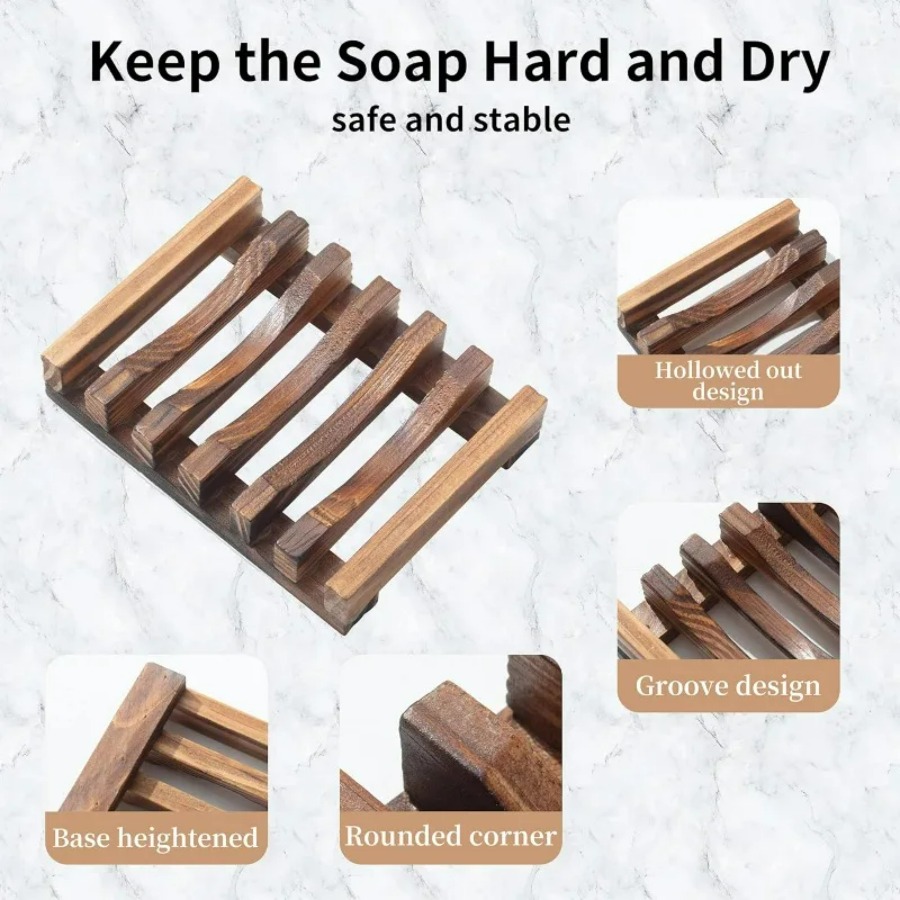 Wooden Soap Dish for Shower Ba - Food Storage Organiser recension och pris